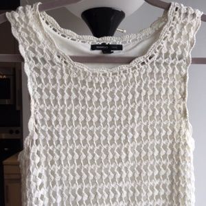 Mango white crochet sleeveless dress